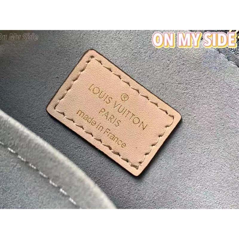 Louis Vuitton LV Women On My Side PM Handbag Greige Monogram Coated Canvas Calf