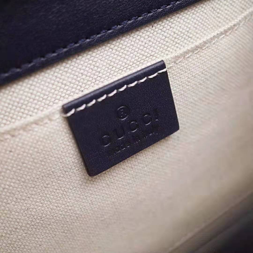 Gucci GG Women Dionysus Medium Top Handle Bag in Blue Gucci Green and Hibiscus Red Leather