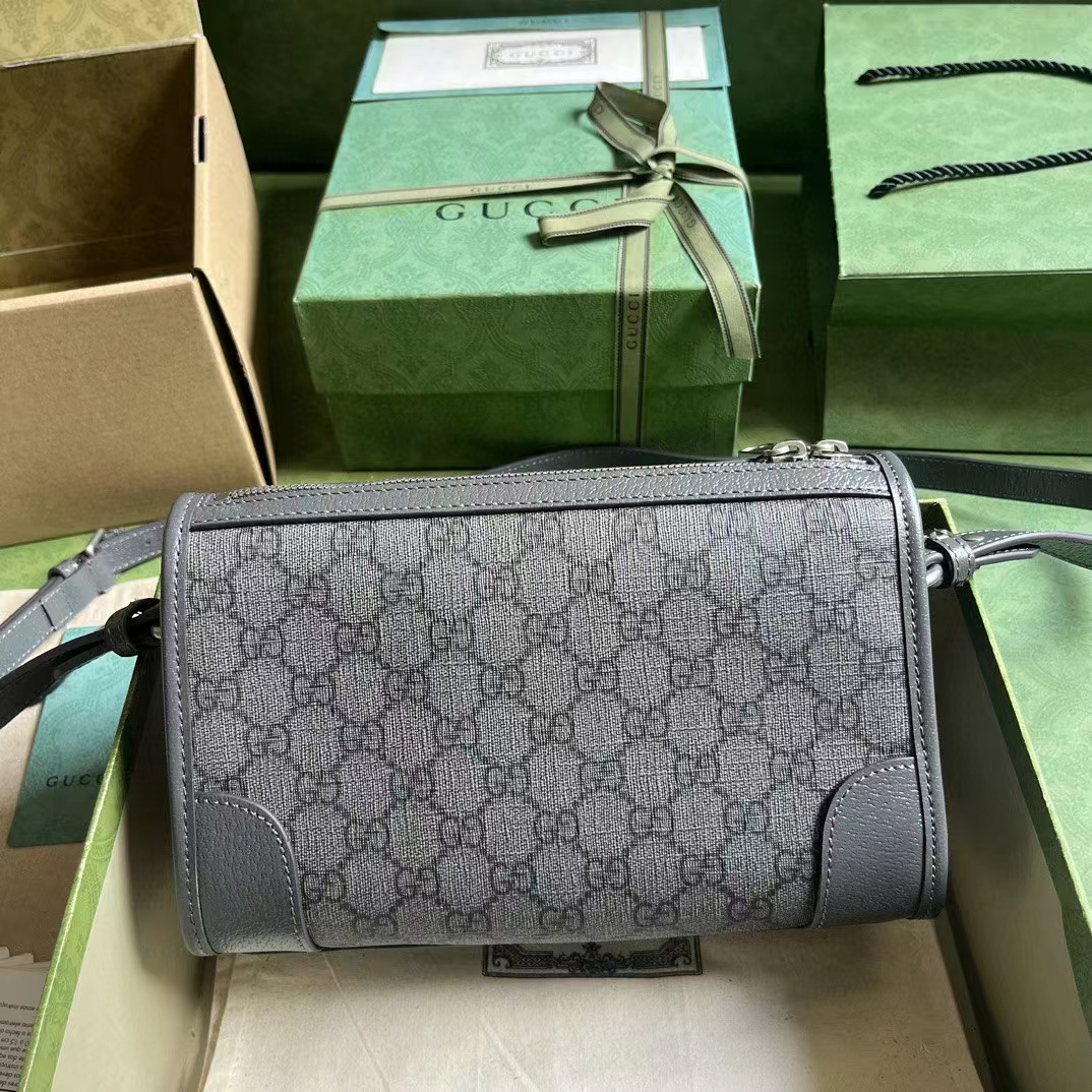 Gucci GG Unisex Ophidia GG Messenger Bag Grey Black GG Supreme Canvas