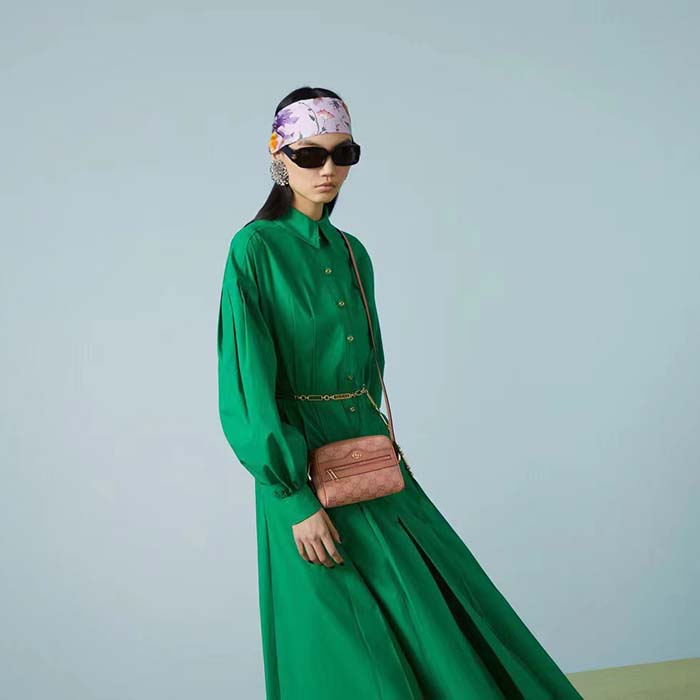 Gucci Women Ophidia GG Mini Bag Pink GG Canvas Double G Zip