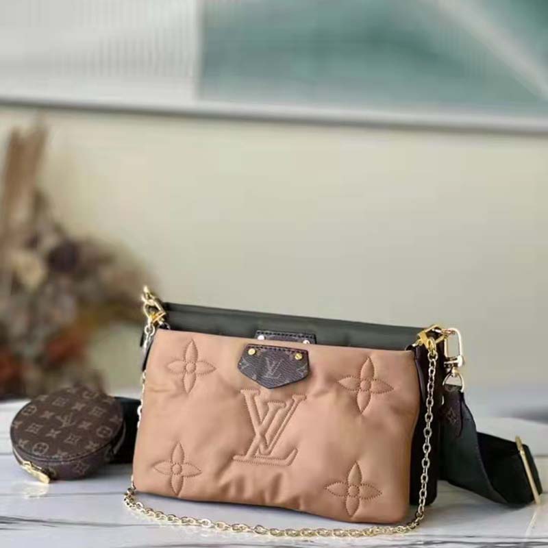 Louis Vuitton LV Unisex Maxi Multi Pochette Accessoires Handbag Green Beige