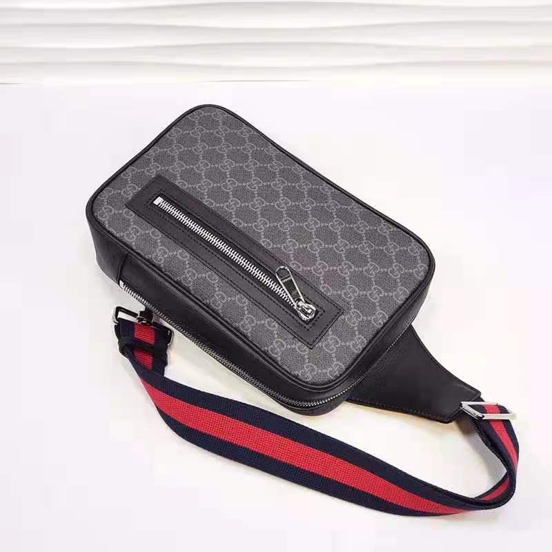 Gucci GG Unisex GG Black Belt Bag Black Grey Soft GG Supreme