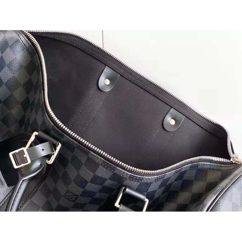 Louis Vuitton LV Unisex Keepall Bandoulière 45 Travel Bag Grey Damier Graphite Canvas