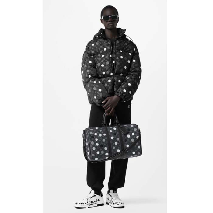 Louis Vuitton Unisex LV Trainer Sneaker Black Calf Leather Rubber Outsole Monogram Flowers