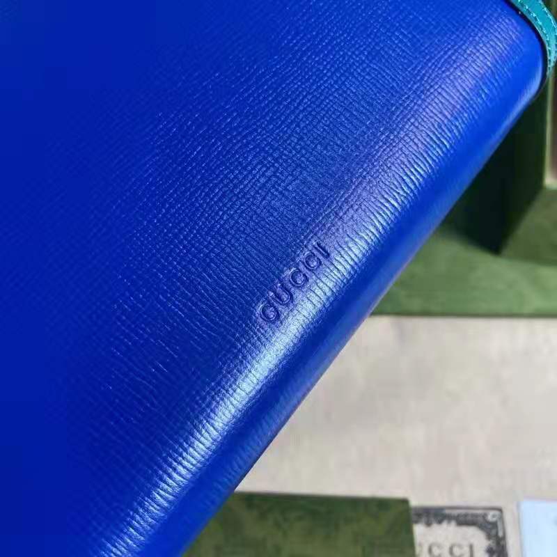 Gucci GG Women Dionysus Small Shoulder Bag Blue Leather with Turquoise Leather