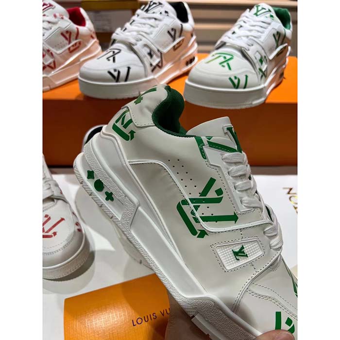 Louis Vuitton Unisex LV Trainer Sneaker Green Mix Sustainable Materials Monogram Flowers