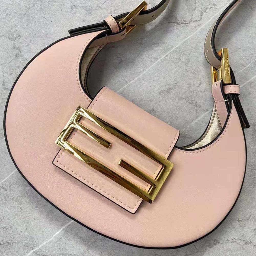 Fendi Women Cookie Pale Pink Leather Mini Bag