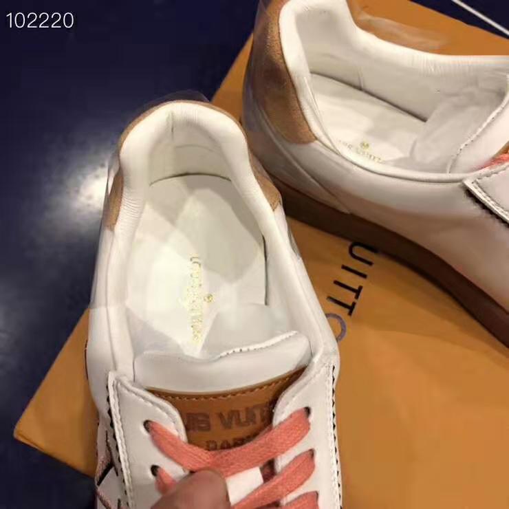 Louis Vuitton LV Women LV Frontrow Sneaker in Calf Leather and Suede Calf Leather-Pink