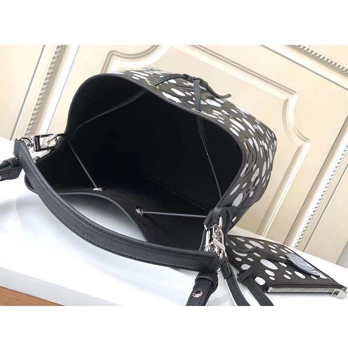 Louis Vuitton Women LVxYK NeoNoé MM Black White Embossed Grained Monogram Empreinte Cowhide