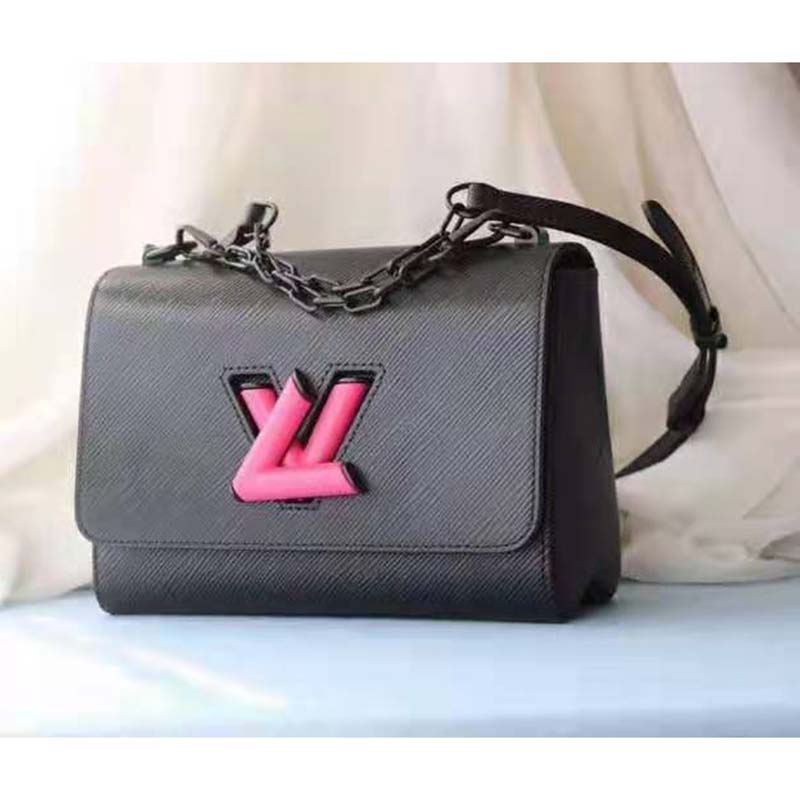 Louis Vuitton LV Women Twist Mini Handbag Iridescent Black Taurillon leather