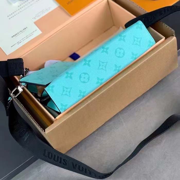 Louis Vuitton LV Unisex Gaston Wearable Wallet Miami Green Coated Canvas Cowhide Leather