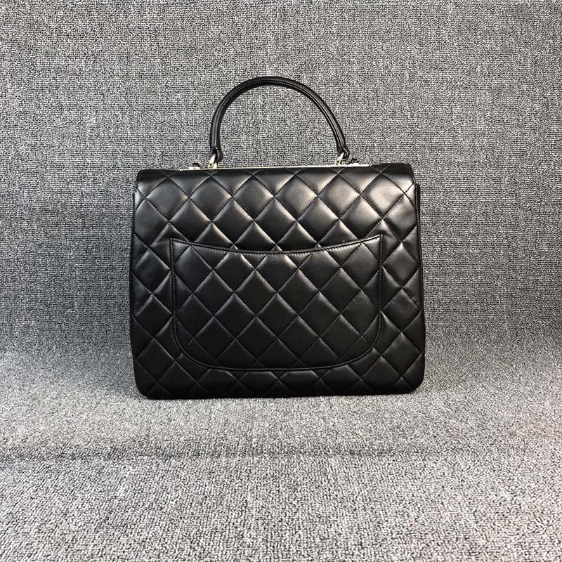 Chanel Women Kelly Flap Bag in Goatskin Leather-Black