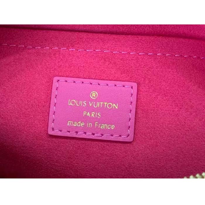 Louis Vuitton Women LV Speedy Bandouliere 20 Handbag Rose Calfskin Double Zip