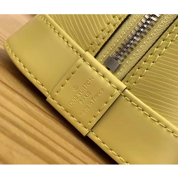 Louis Vuitton LV Women Alma BB Handbag Jaune Plume Yellow Epi Grained Cowhide Leather