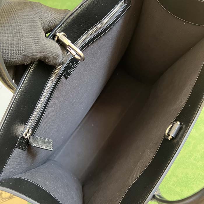 Gucci Unisex Medium Tote Bag Interlocking G Black GG Supreme Canvas