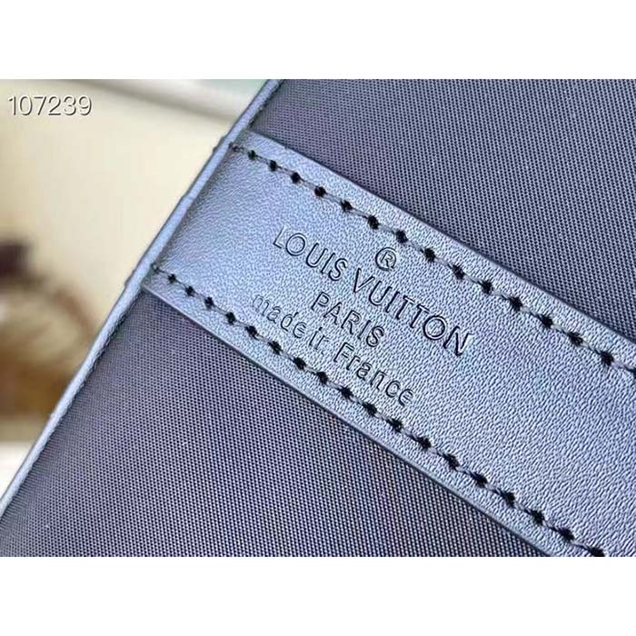 Louis Vuitton LV Unisex Keepall 50B Black Nylon Cowhide Leather Signature Embroidery