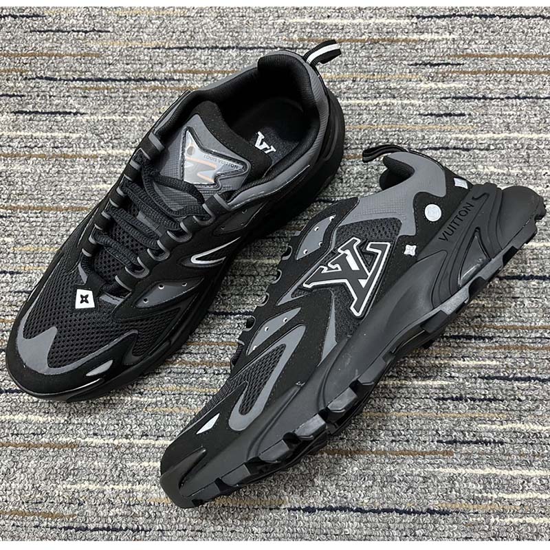 Louis Vuitton Unisex LV Runner Tatic Sneaker Black Mix Materials Rubber Outsole