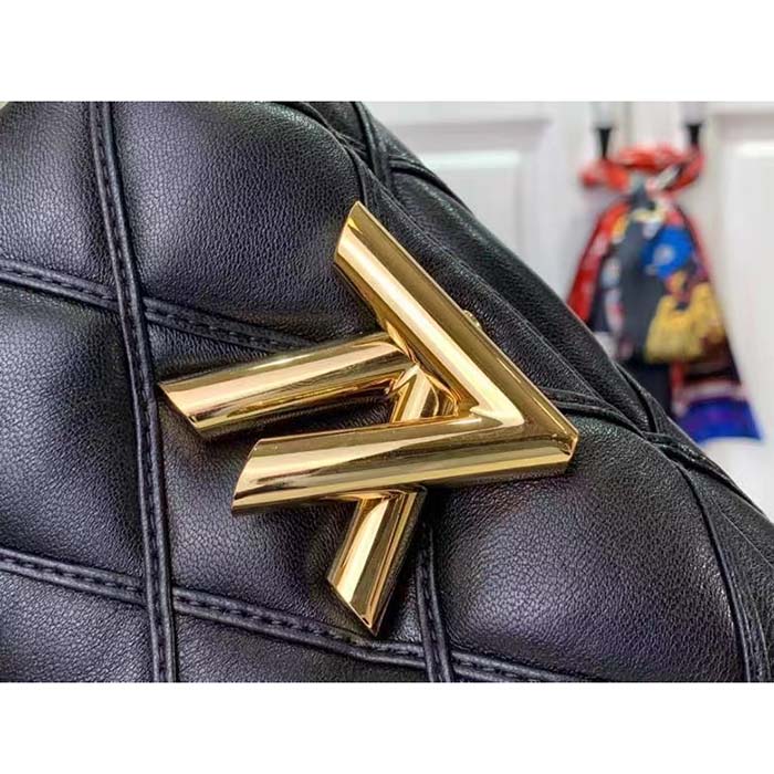 Louis Vuitton LV Women Pico GO-14 Black Lamb Leather Lambskin Cowhide Leather