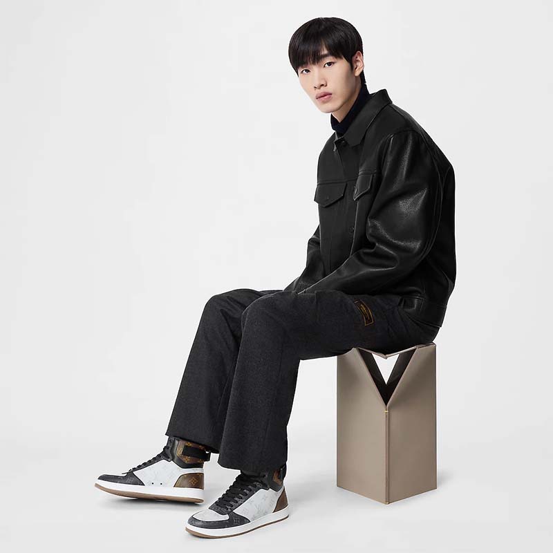 Louis Vuitton LV Unisex Rivoli Sneaker Boot Monogram Canvas Rubber Outsole