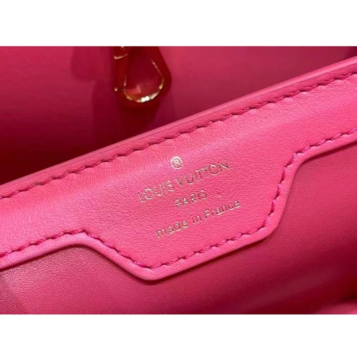 Louis Vuitton LV Women Capucines BB Handbag Pink Calfskin Leather Cowhide Lining