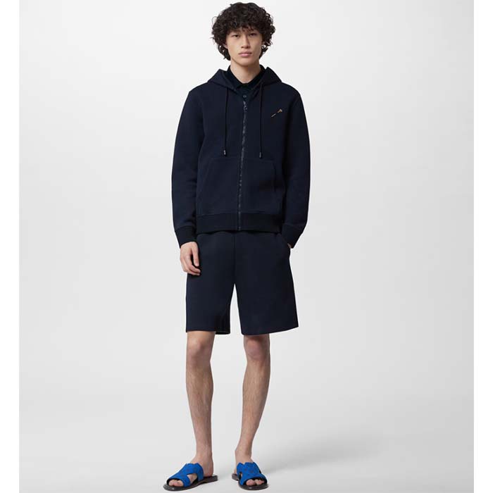 Louis Vuitton LV Unisex Oasis Mule Blue Monogram Grained Calf Leather Rubber