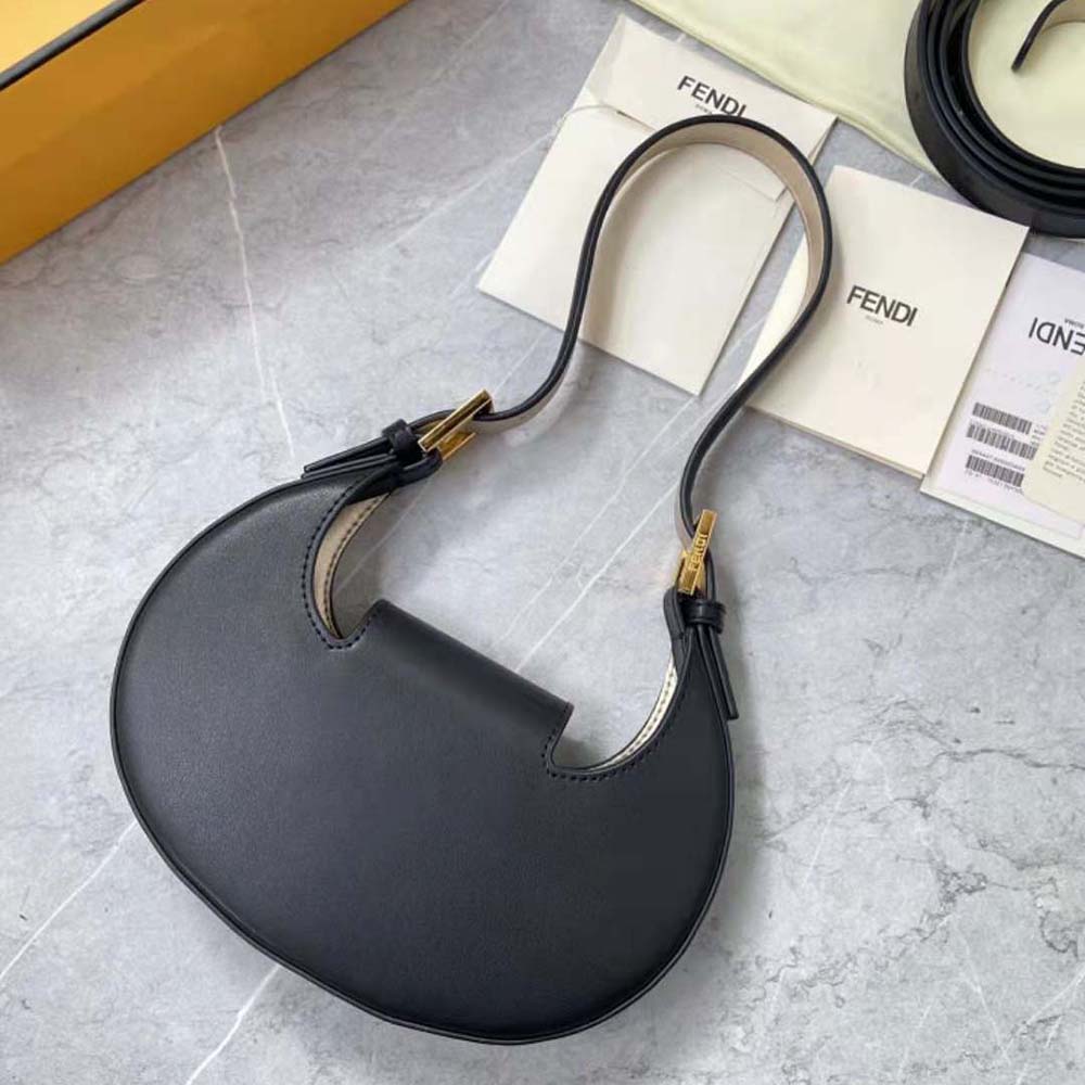Fendi Women Cookie Black Leather Mini Bag