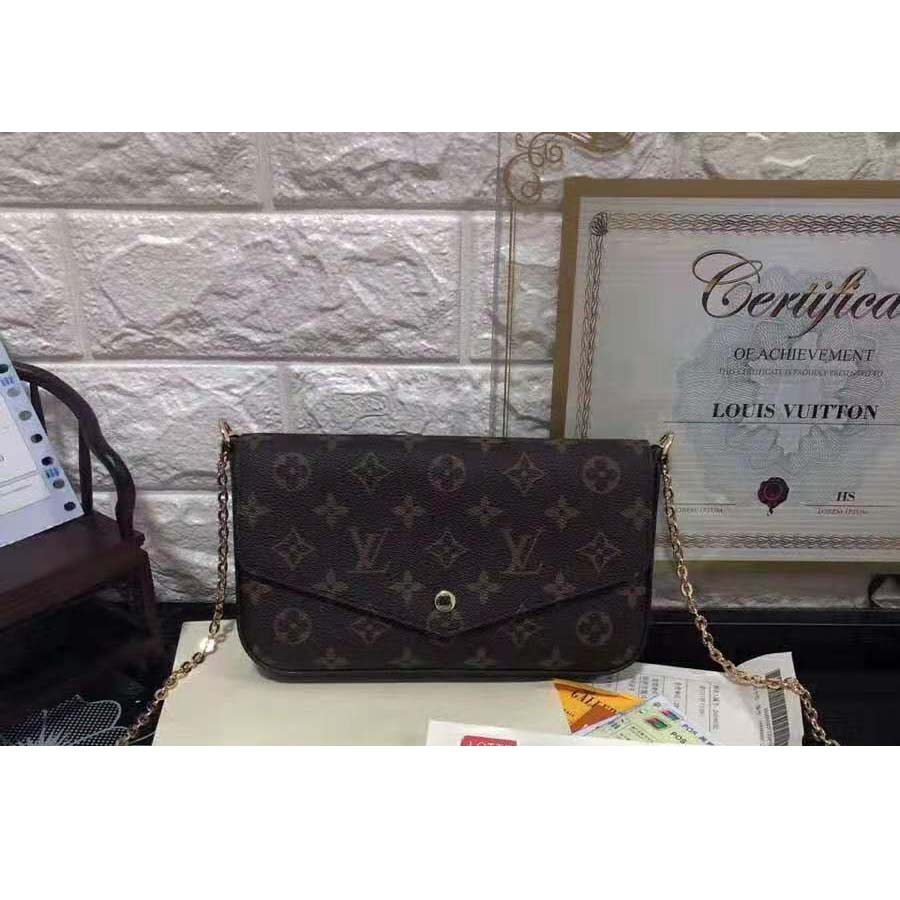 Louis Vuitton LV Women Félicie Pochette in Monogram Canvas-Brown