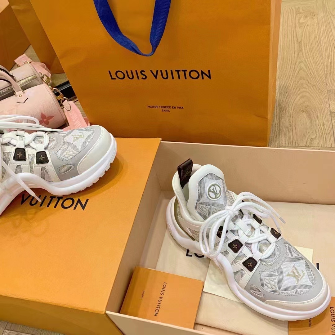 Louis Vuitton Women LV Archlight Sneaker Since 1854 Beige Jacquard Textile