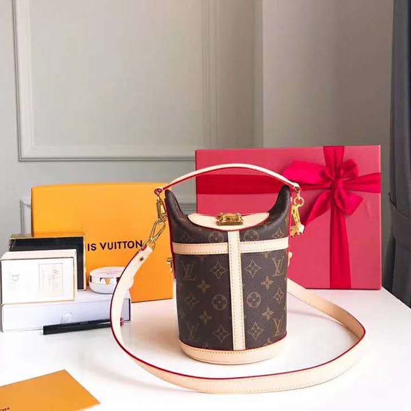 Louis Vuitton LV Women Duffle Bag in Monogram Coated Canvas-Brown