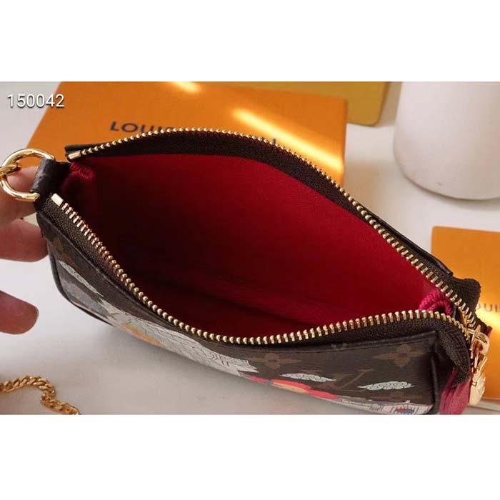 Louis Vuitton LV Women Mini Pochette Accessoires Fuchsia Monogram Coated Canvas