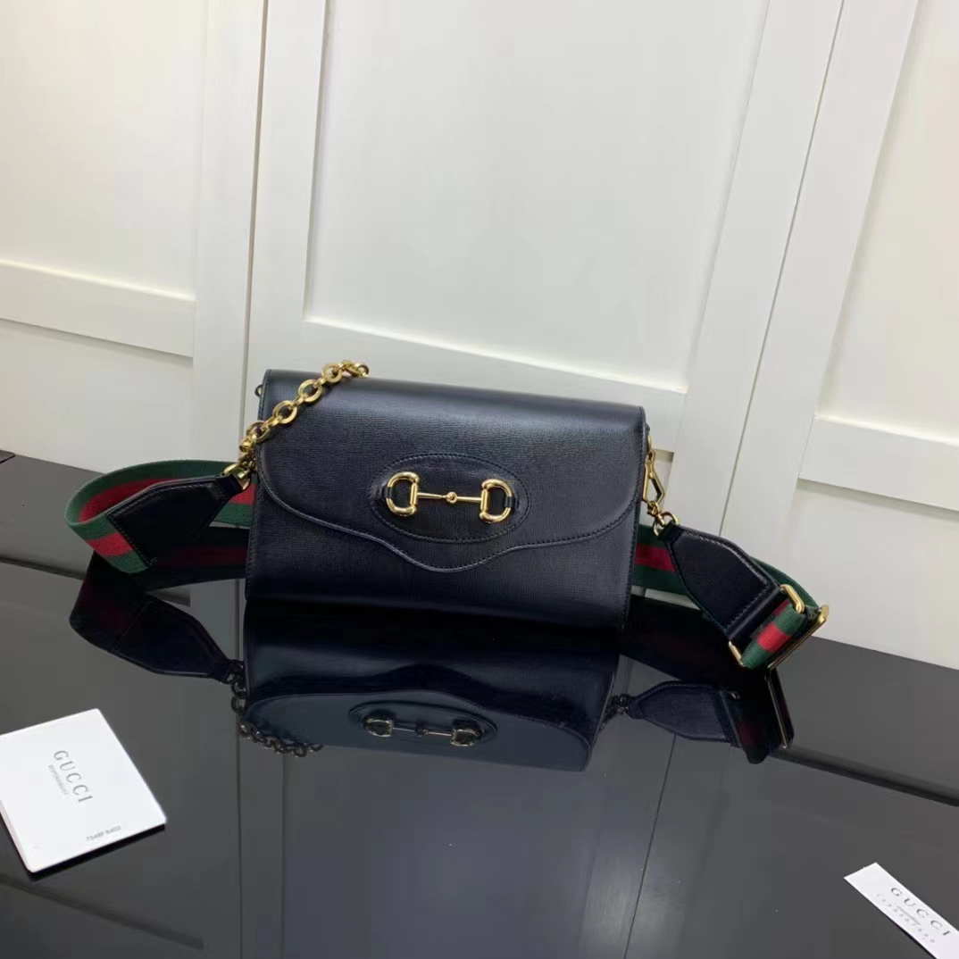 Gucci GG Women Gucci Horsebit 1955 Small Bag Black Leather