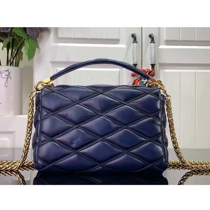 Louis Vuitton LV Women GO-14 MM Navy Blue Lamb Leather Cowhide Leather