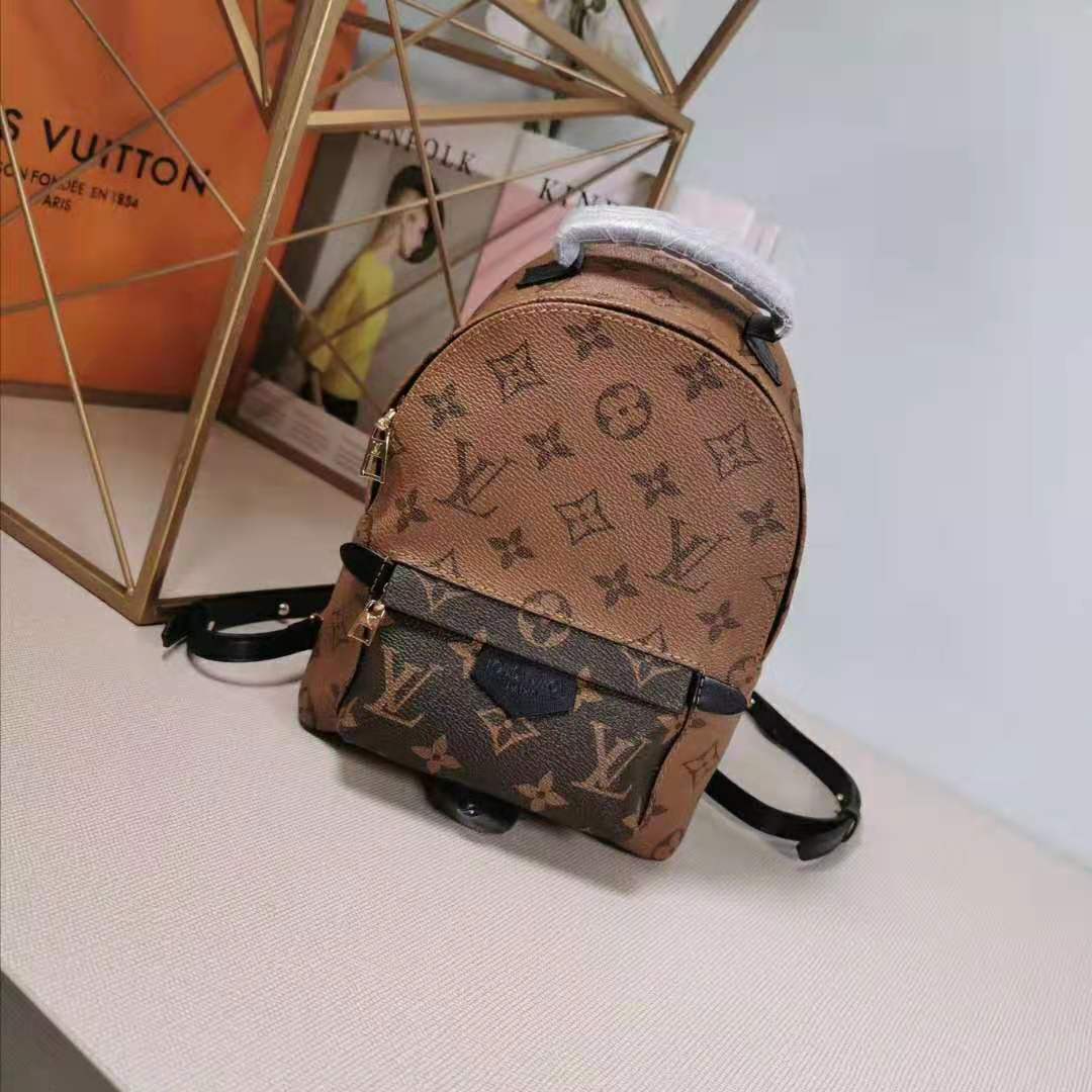 Louis Vuitton LV Women Palm Springs Mini in Monogram Reverse Coated Canvas-Brown