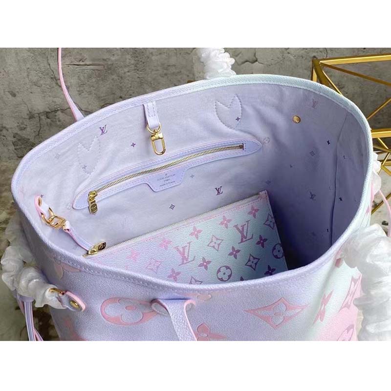 Louis Vuitton Women Neverfull MM Tote Sunrise Pastel Monogram Coated Canvas