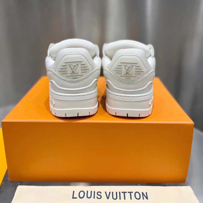 Louis Vuitton Unisex LV Trainer Maxi Sneaker White Mix of Materials Rubber
