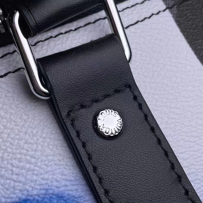 Louis Vuitton LV Unisex Keepall 55B Sunrise Monogram Eclipse Coated Canvas Cowhide Leather