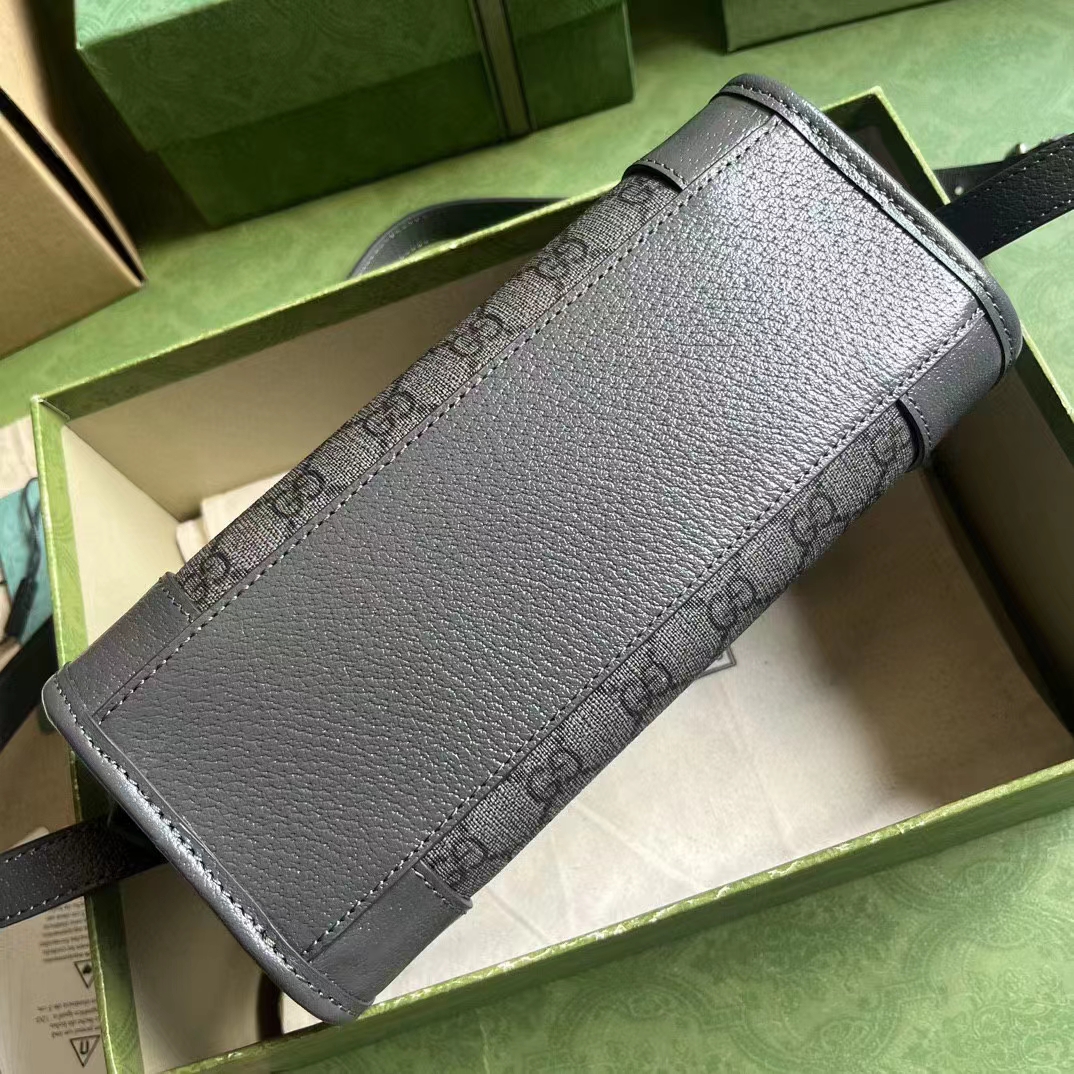 Gucci GG Unisex Ophidia GG Messenger Bag Grey Black GG Supreme Canvas