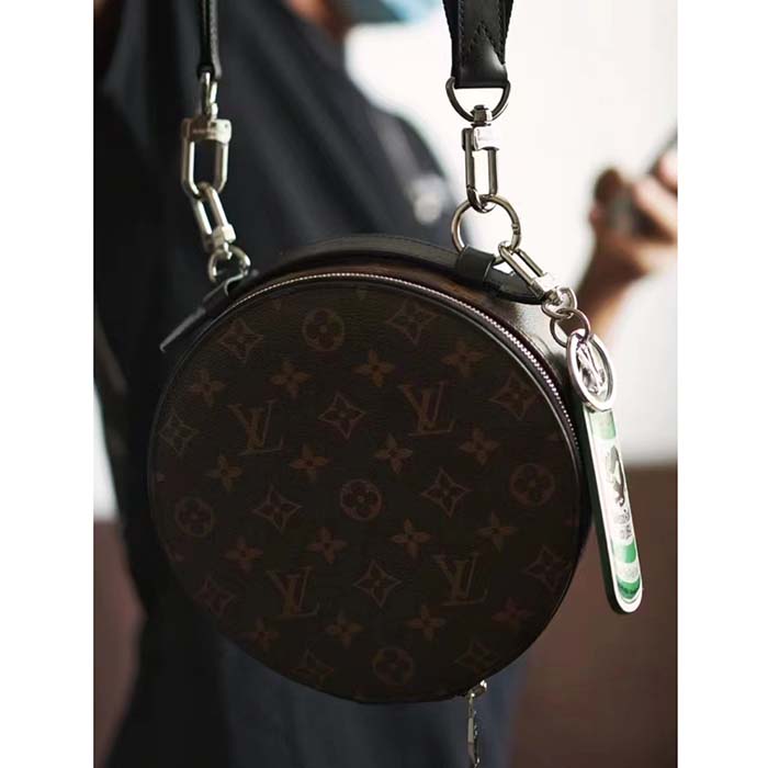 Louis Vuitton LV Unisex Audio Case Monogram Macassar Coated Canvas Black Cowhide