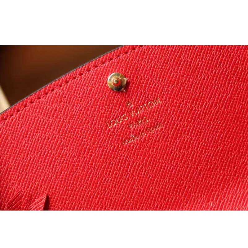 Louis Vuitton LV Unisex Emilie Wallet Rose Ballerine Pink Coated Canvas Grained Cowhide