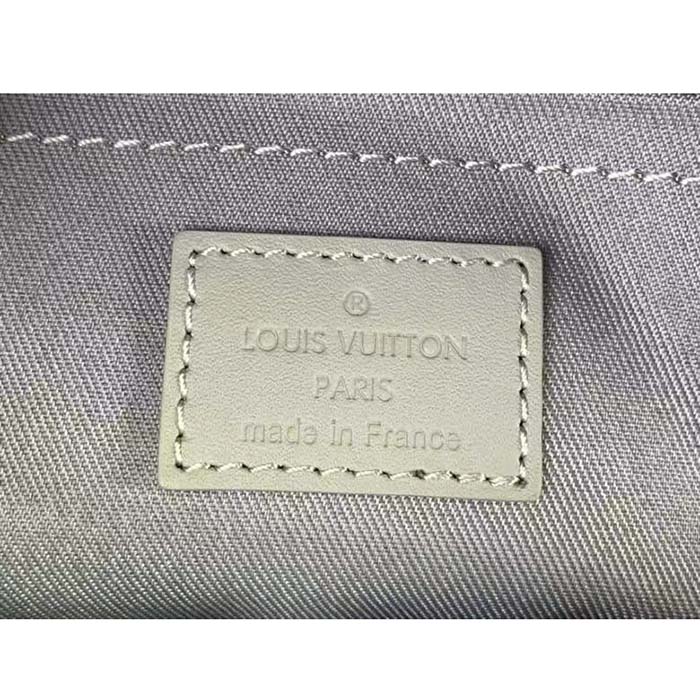 Louis Vuitton LV Unisex S Lock Messenger Mineral Gray Embossed Taurillon Monogram Cowhide Leather
