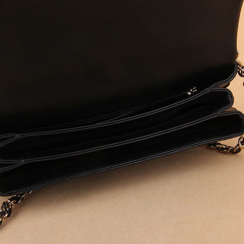 Chanel Women CF Flap Bag in Calfskin Leather with Top Handle-Black