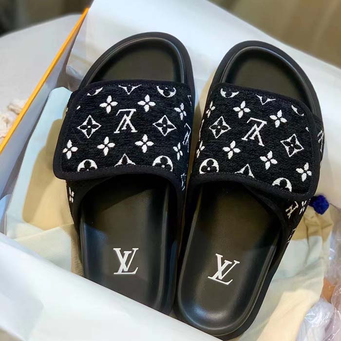 Louis Vuitton LV Unisex Miami Mule Black Mini Monogram Textile Anatomic Micro