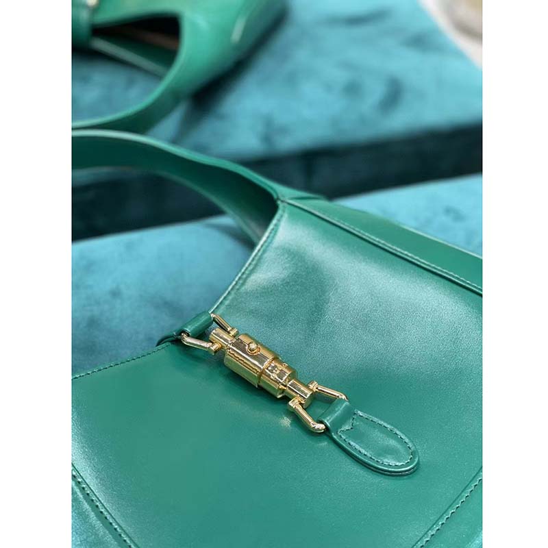 Gucci Women Jackie 1961 Small Shoulder Bag Emerald Green Leather