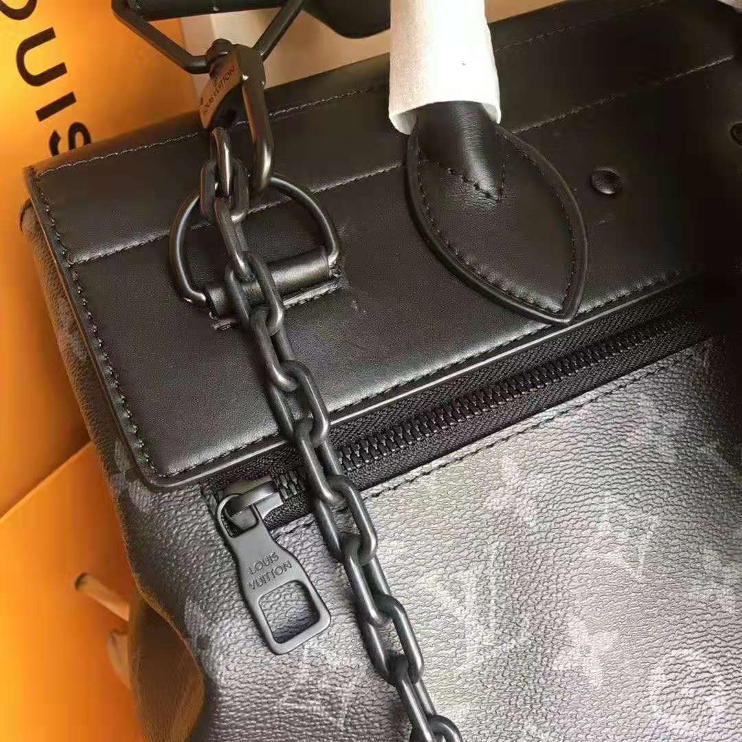 Louis Vuitton LV Men Steamer PM Bag in Monogram Eclipse Coated Canvas-Black