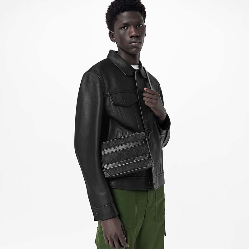 Louis Vuitton LV Unisex Handle Soft Trunk Black Taurillon Monogram Calf Leather