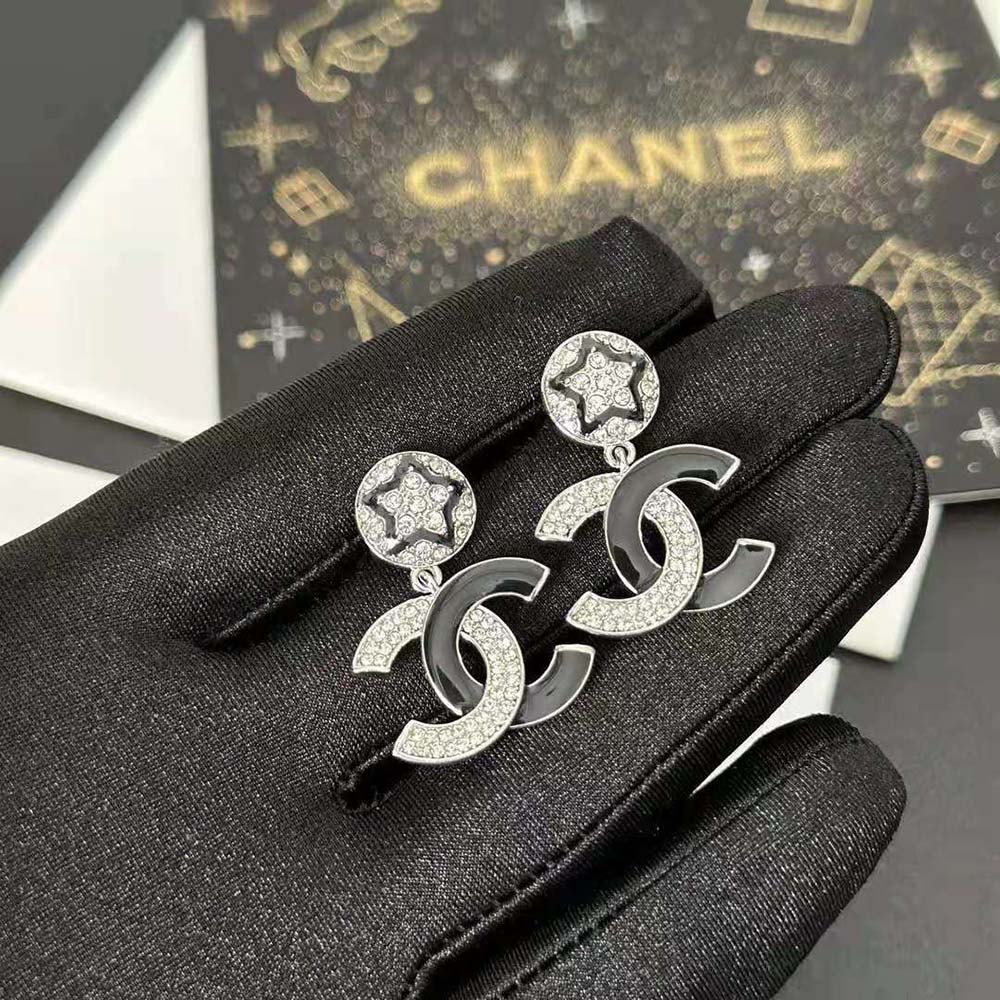 Chanel Women Pendant Earrings in Metal and Strass