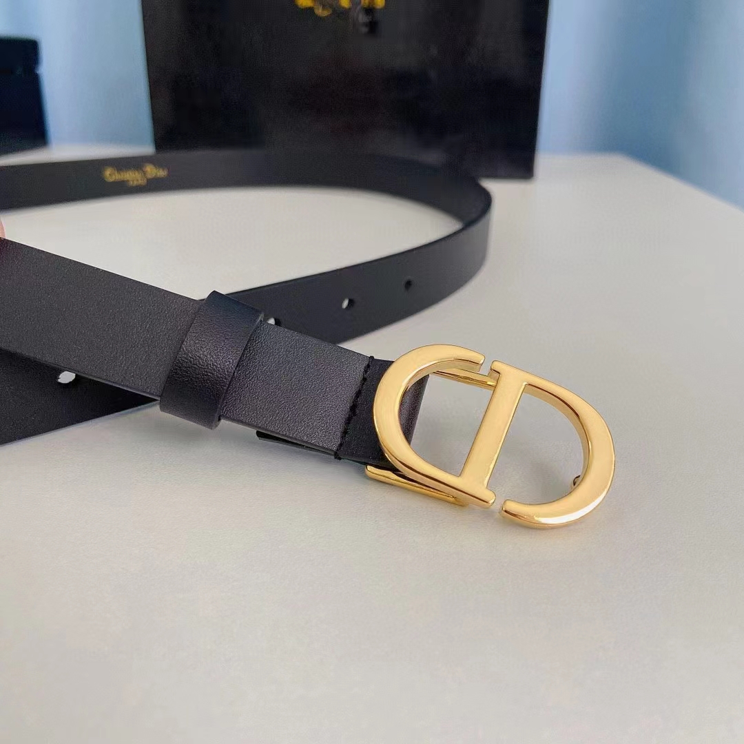 Dior Unisex CD Saddle Belt Black Ultrasmooth Calfskin 20 MM Width