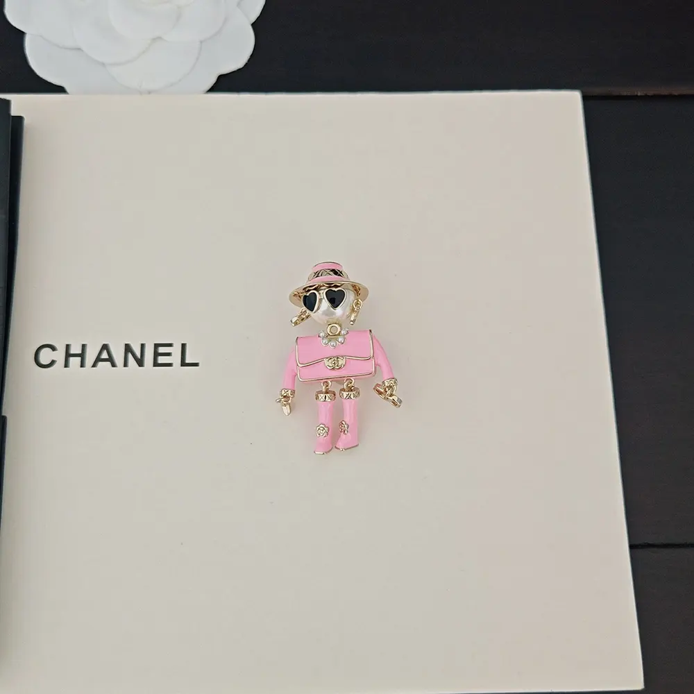 Chanel Women Brooch Metal Resin & Glass Pearls ABG223