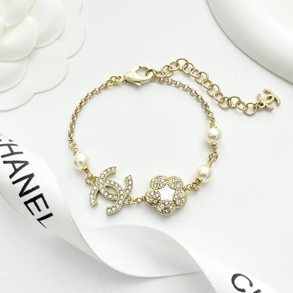 Chanel Women Bracelet Metal Glass Pearls Strass ABF382