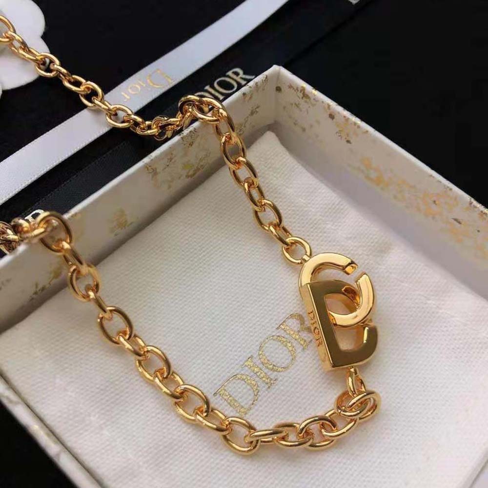 Dior Women CD Lock Necklace Gold-Finish Metal